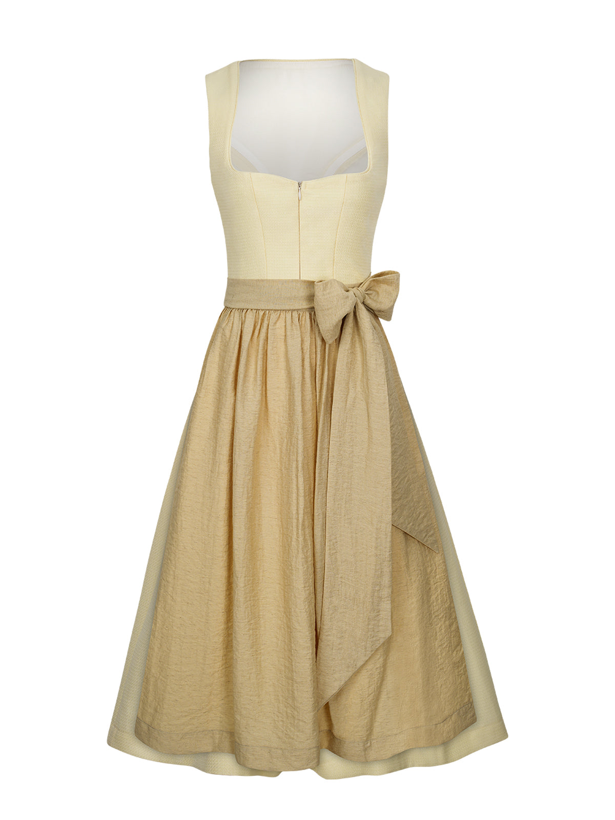 Gelb Herz-Ausschnitt Einfarbig Dirndl Camille